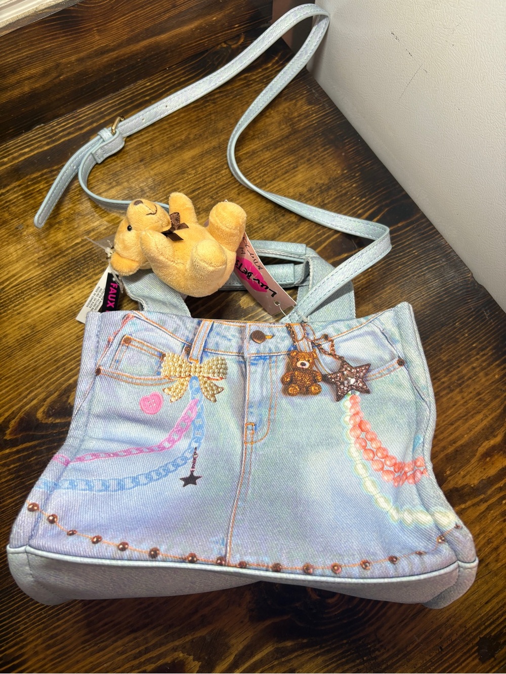 Luv Betsy Johnson faux Jean purse